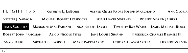 Panel S-2, South Pool, National September 11 Memorial