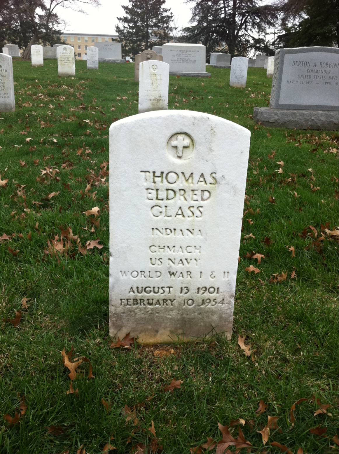Headstone of Thomas E Glass