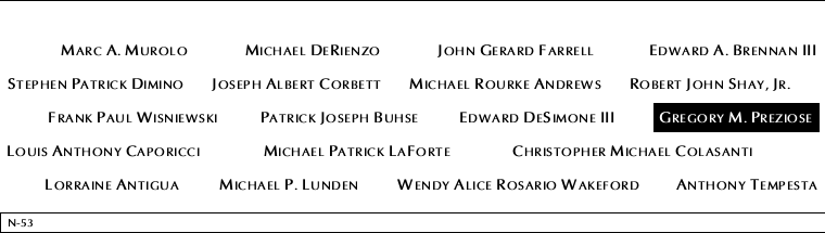 Panel N-53, North Pool, National September 11 Memorial