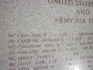 Headstone of Paul Pressly Mc Cain