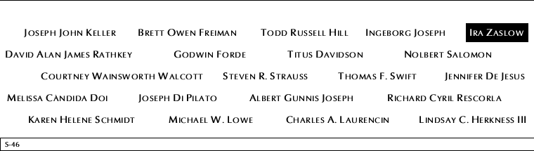 Panel S-46, South Pool, National September 11 Memorial