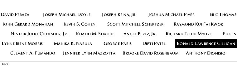 Panel N-33, North Pool, National September 11 Memorial