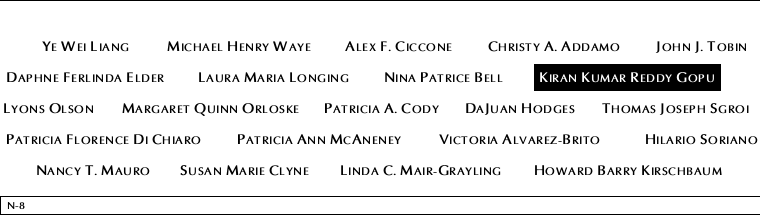 Panel N-8, North Pool, National September 11 Memorial