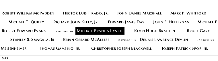 Panel S-15, South Pool, National September 11 Memorial