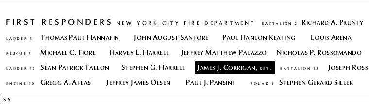 Panel S-5, South Pool, National September 11 Memorial