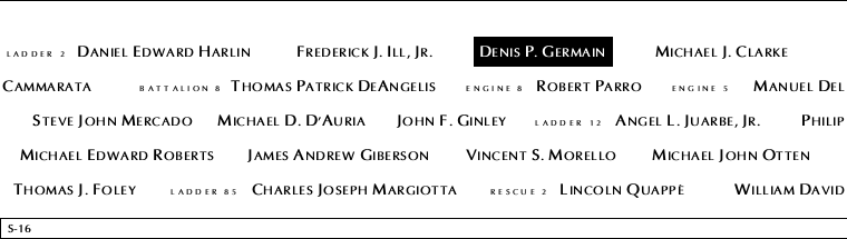 Panel S-16, South Pool, National September 11 Memorial