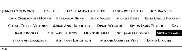 Panel N-20, North Pool, National September 11 Memorial