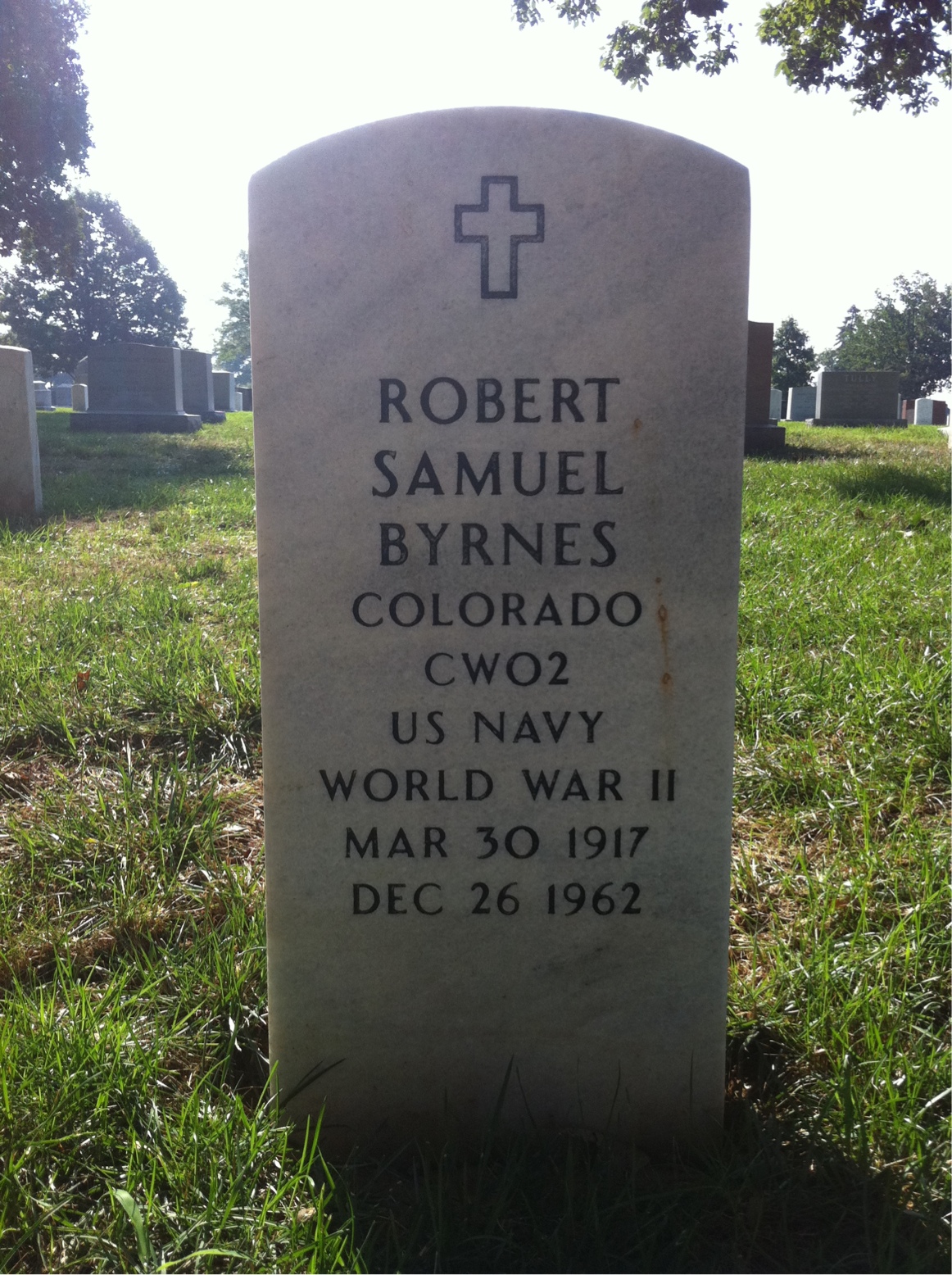 Headstone of Robert Samuel Byrnes