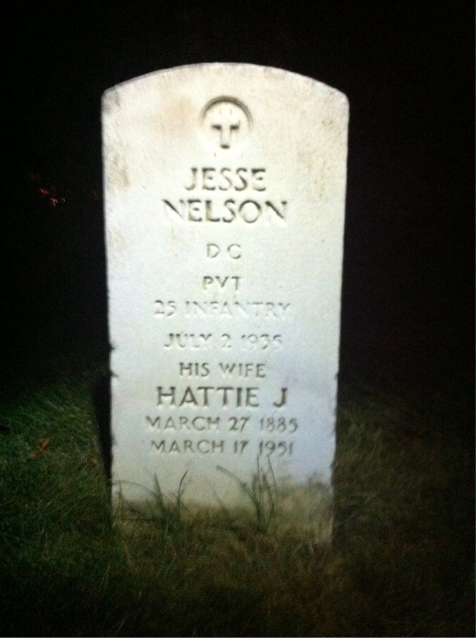 Headstone of Hattie J Nelson