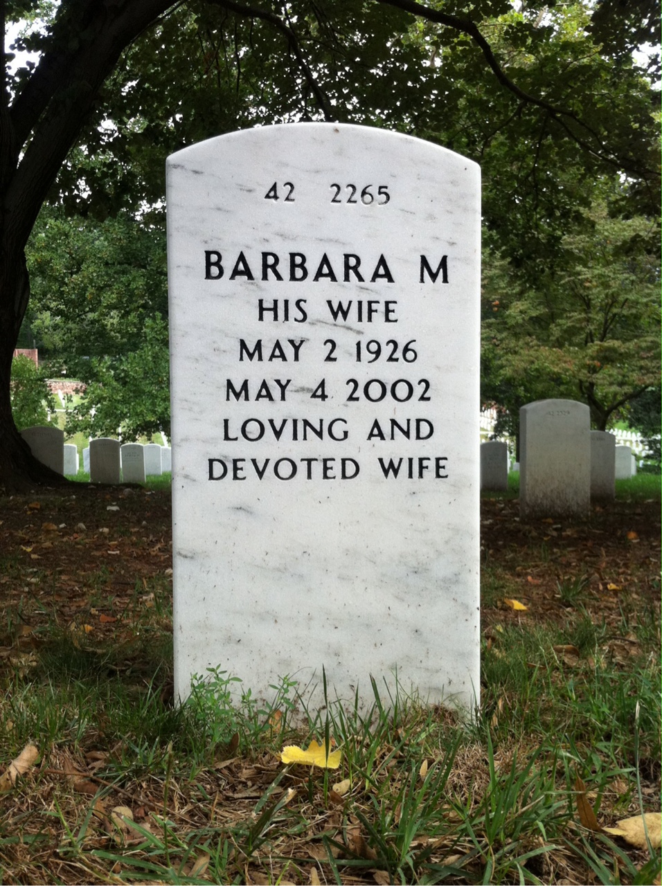 Headstone shared by 2 interments, including Bennett W Wood
