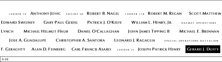 Panel S-10, South Pool, National September 11 Memorial