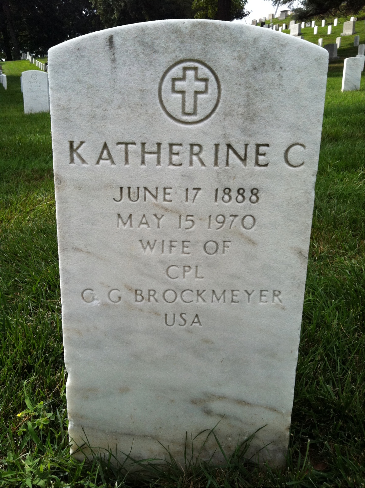 Headstone of Katherine C Brockmeyer