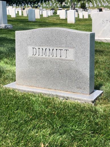Headstone shared by 2 interments, including Frank Robert Dimmitt