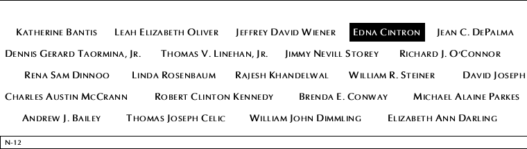 Panel N-12, North Pool, National September 11 Memorial