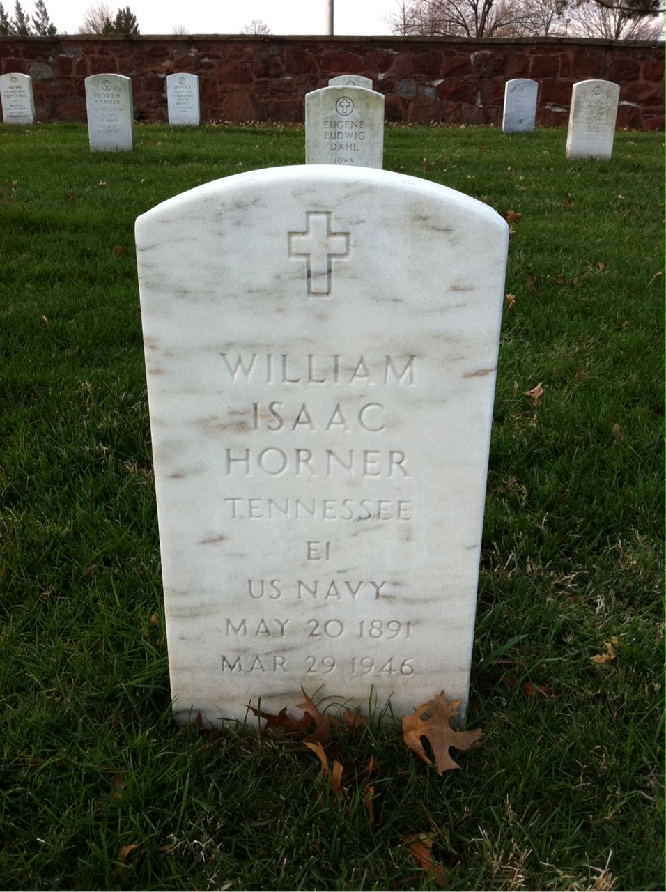 Headstone of William I Horner
