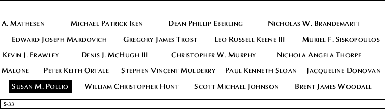 Panel S-33, South Pool, National September 11 Memorial