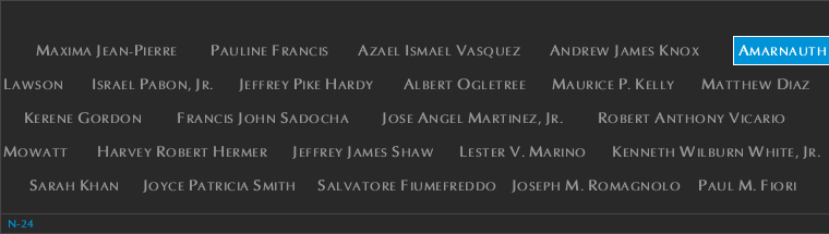 Panel N-24, North Pool, National September 11 Memorial
