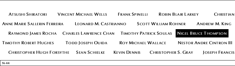 Panel N-44, North Pool, National September 11 Memorial
