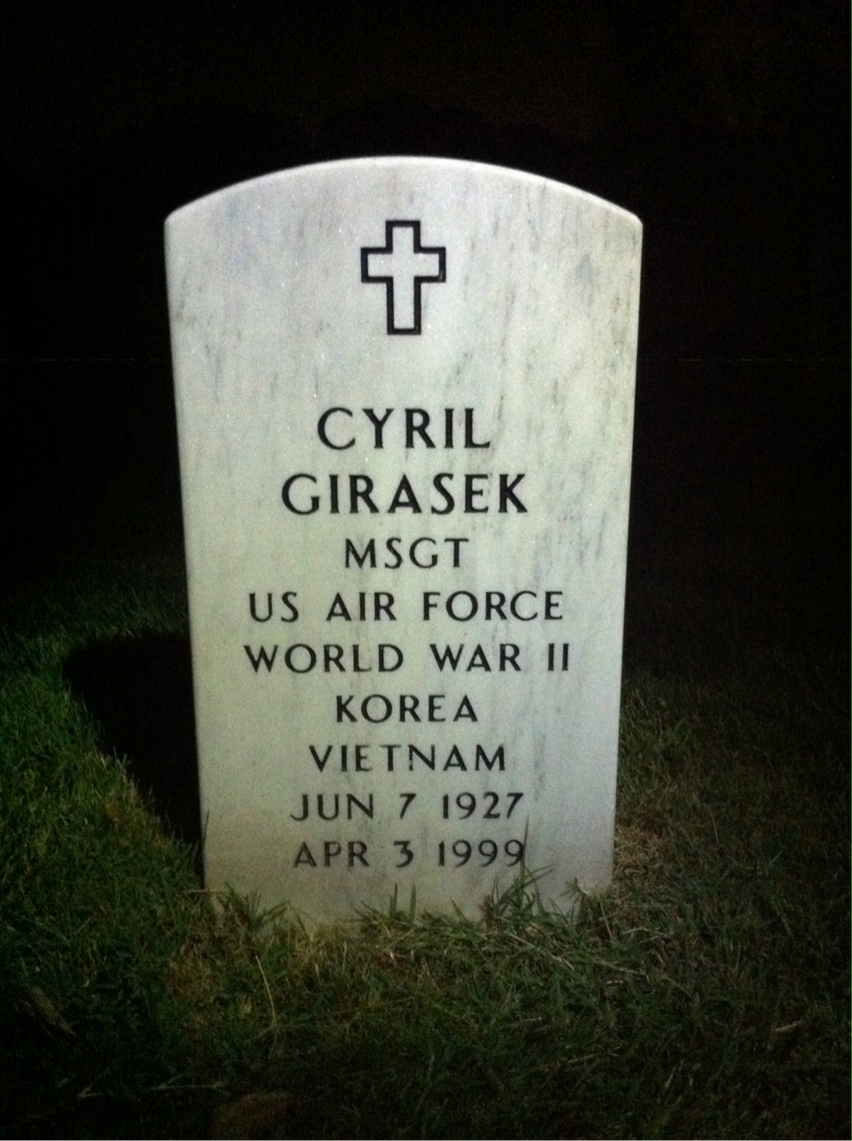 Headstone shared by 2 interments, including Cyril Girasek