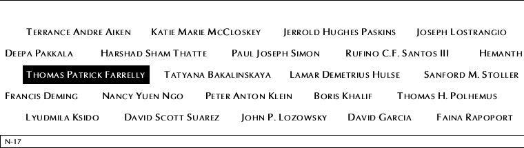 Panel N-17, North Pool, National September 11 Memorial