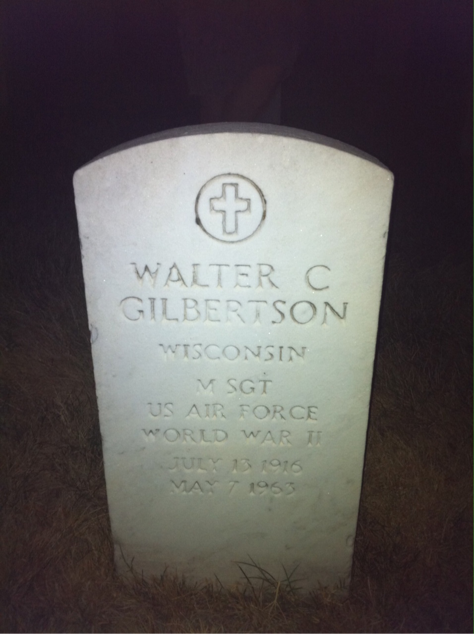 Headstone of Walter C Gilbertson
