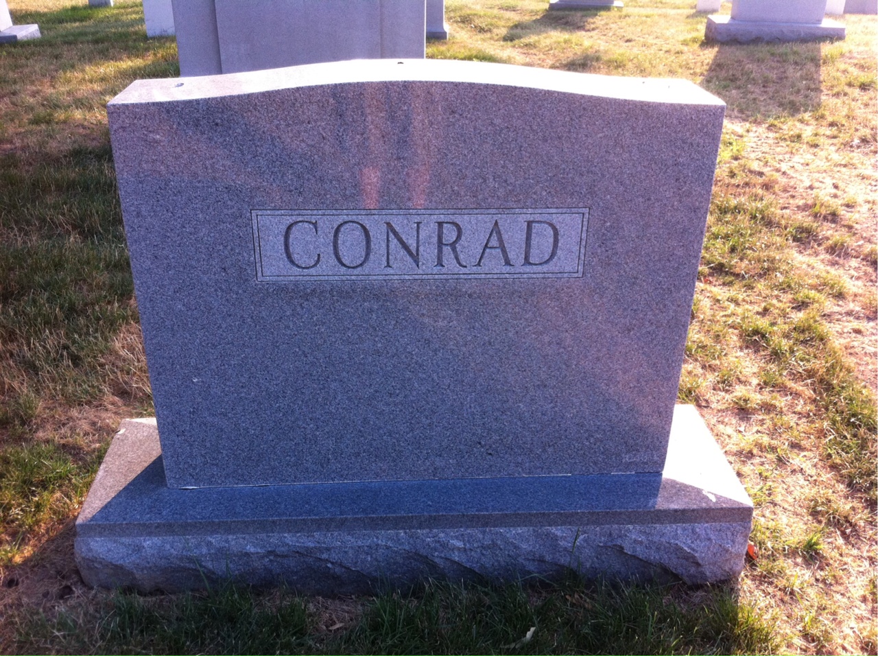 Headstone shared by 2 interments, including Victor Allen Conrad