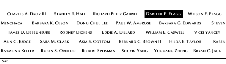 Panel S-70, South Pool, National September 11 Memorial