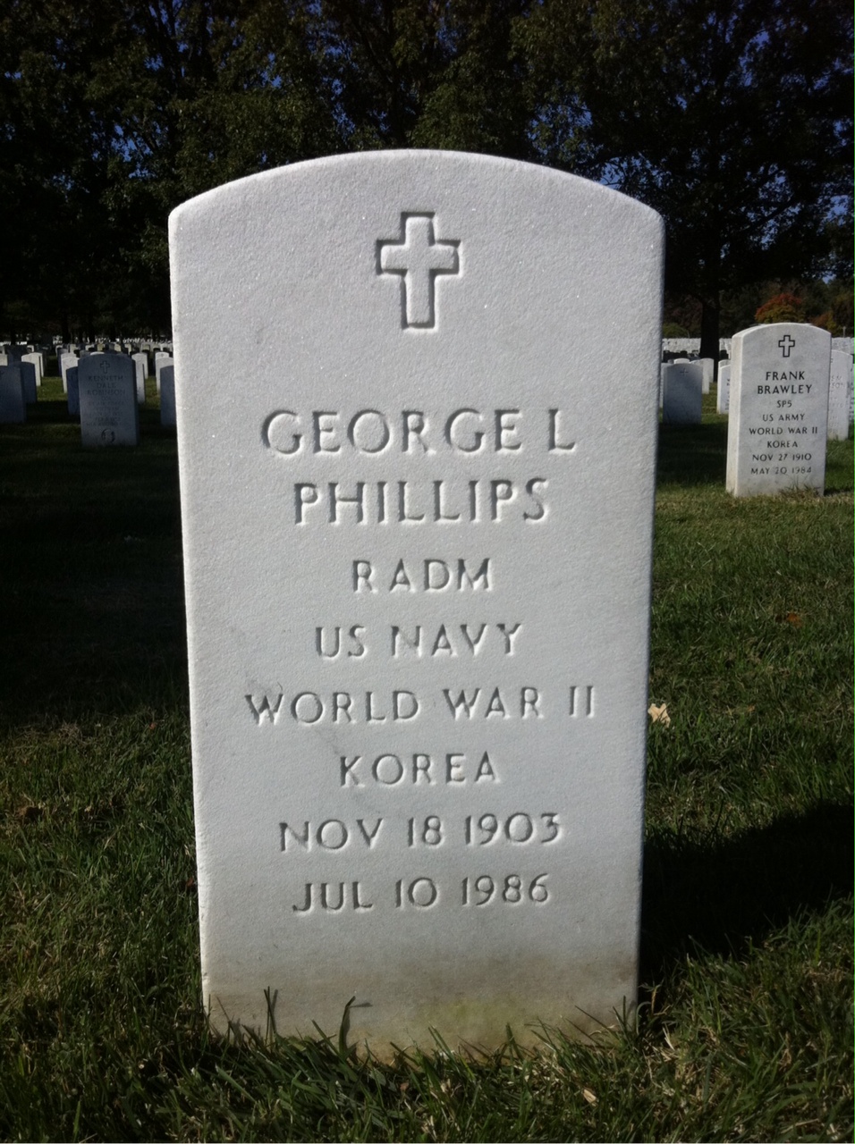 Headstone shared by 2 interments, including George Lincoln Phillips