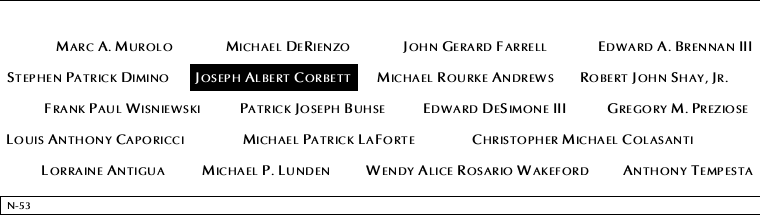 Panel N-53, North Pool, National September 11 Memorial