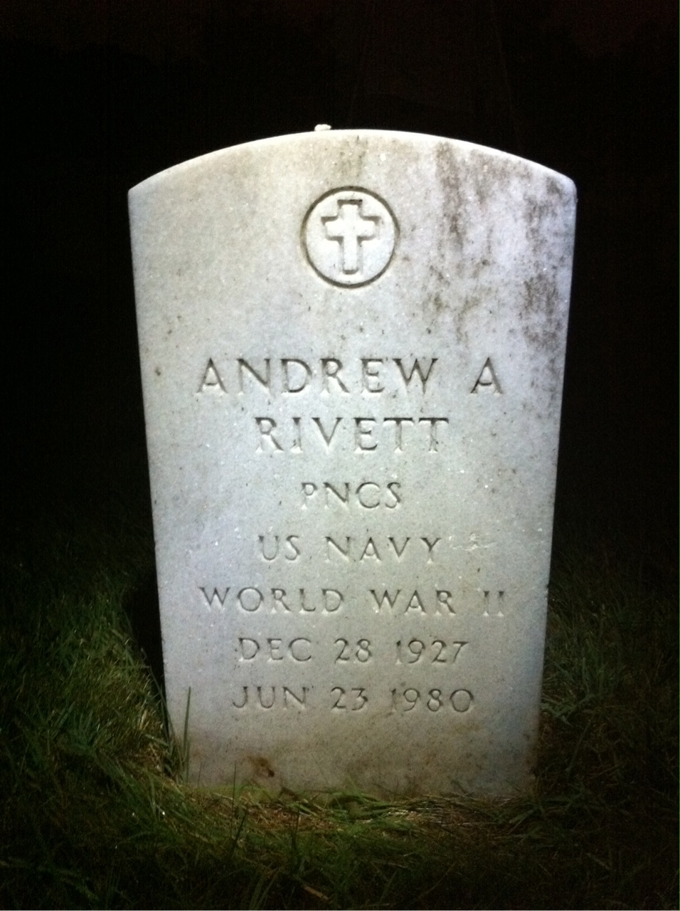 Headstone of Andrew A Rivett