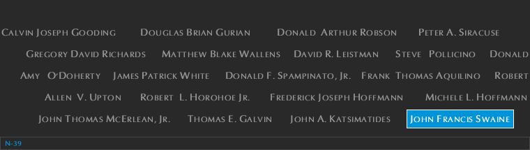 Panel N-39, North Pool, National September 11 Memorial