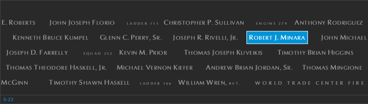 Panel S-22, South Pool, National September 11 Memorial