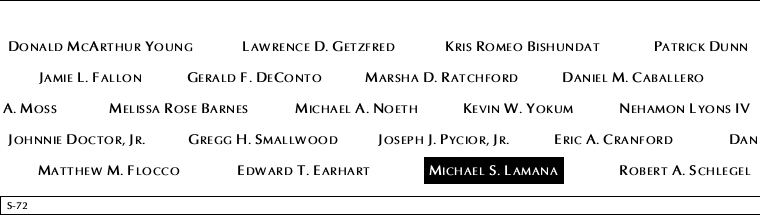 Panel S-72, South Pool, National September 11 Memorial