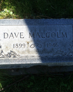 Headstone of Dave Malcolm