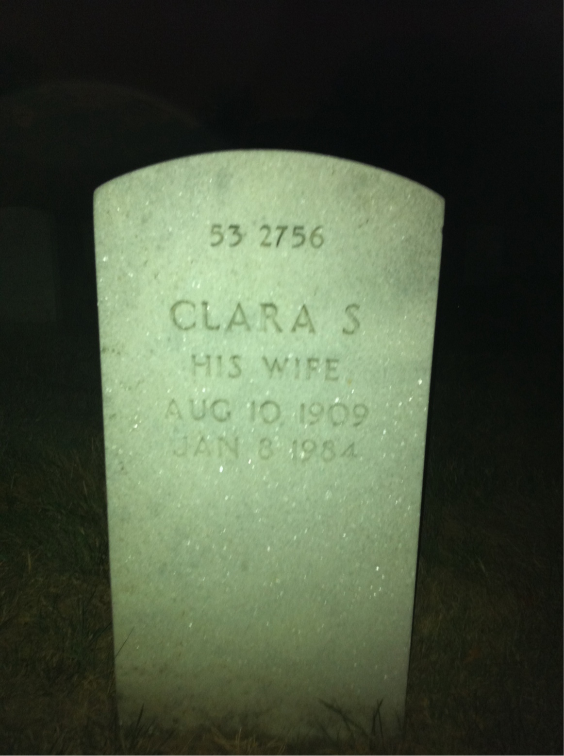 Headstone shared by 2 interments, including Cecil E Truett