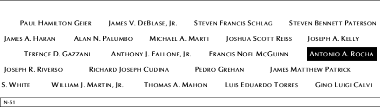 Panel N-51, North Pool, National September 11 Memorial