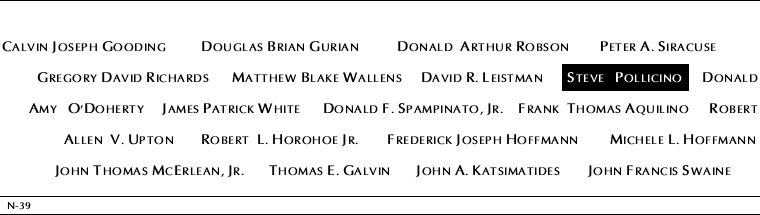 Panel N-39, North Pool, National September 11 Memorial