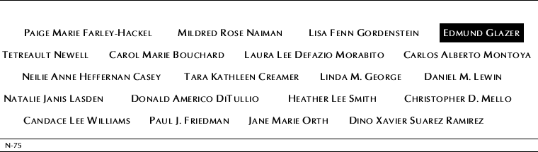 Panel N-75, North Pool, National September 11 Memorial
