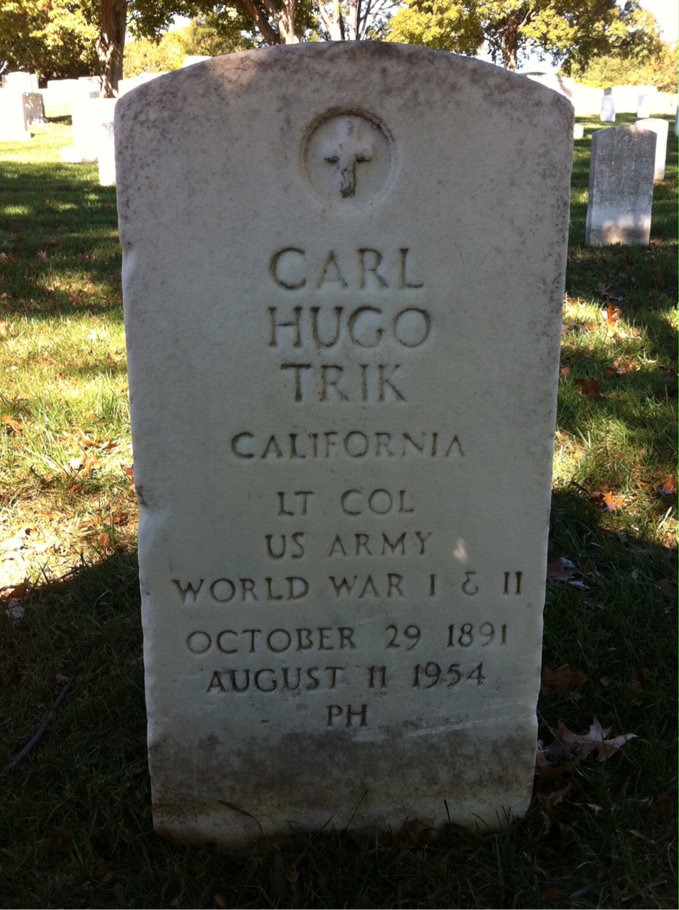 Headstone of Carl H Trik