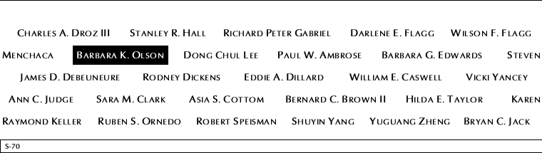 Panel S-70, South Pool, National September 11 Memorial