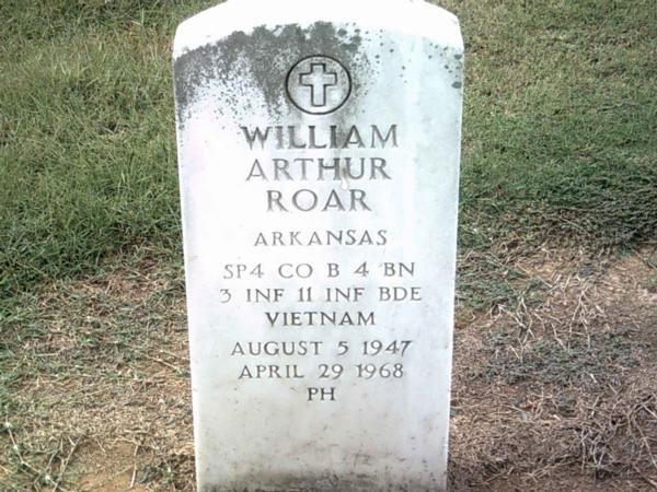 Headstone of William Arthur Roar