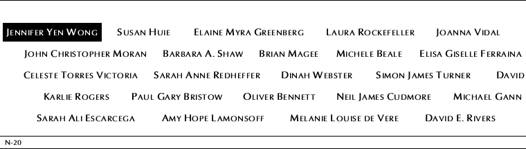Panel N-20, North Pool, National September 11 Memorial