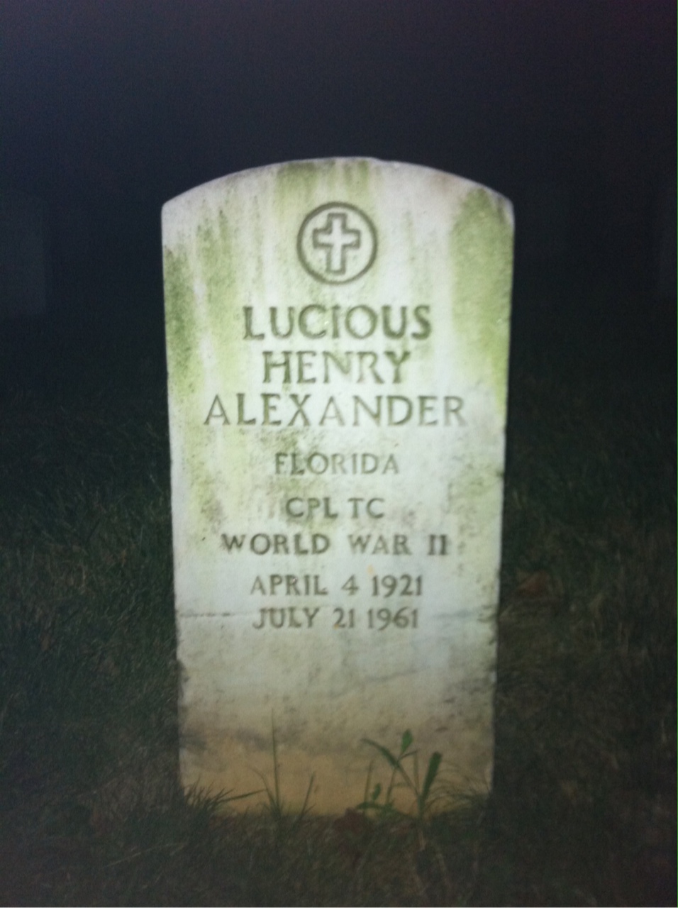 Headstone of Lucious H Alexander