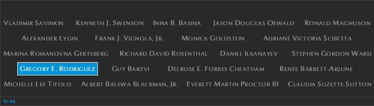 Panel N-48, North Pool, National September 11 Memorial