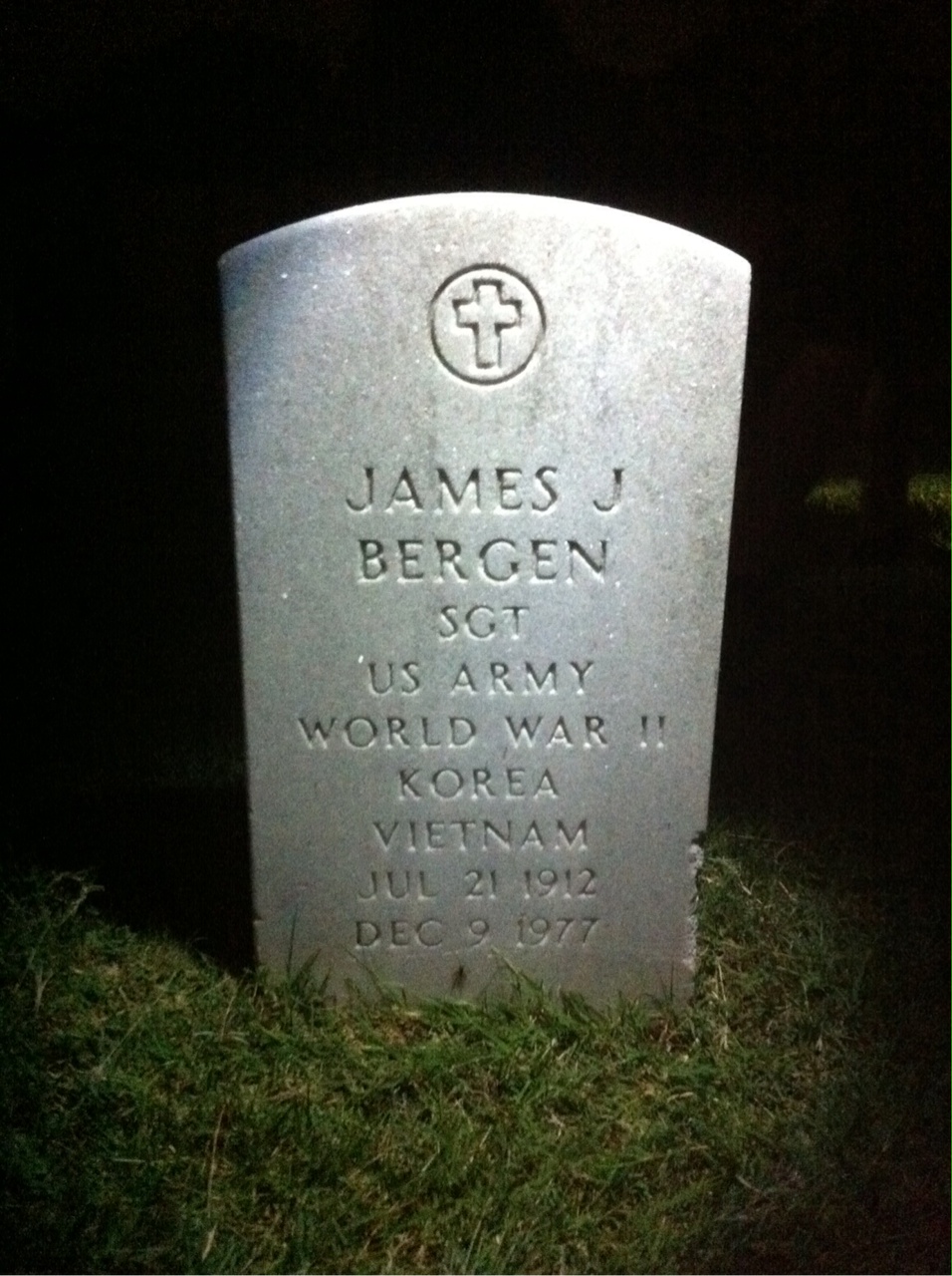 Headstone of James J Bergen