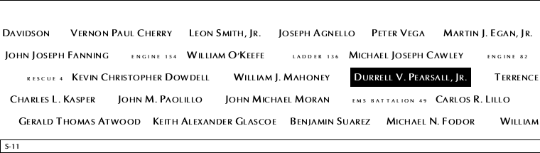 Panel S-11, South Pool, National September 11 Memorial
