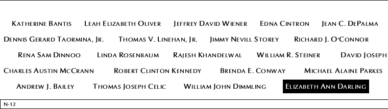 Panel N-12, North Pool, National September 11 Memorial