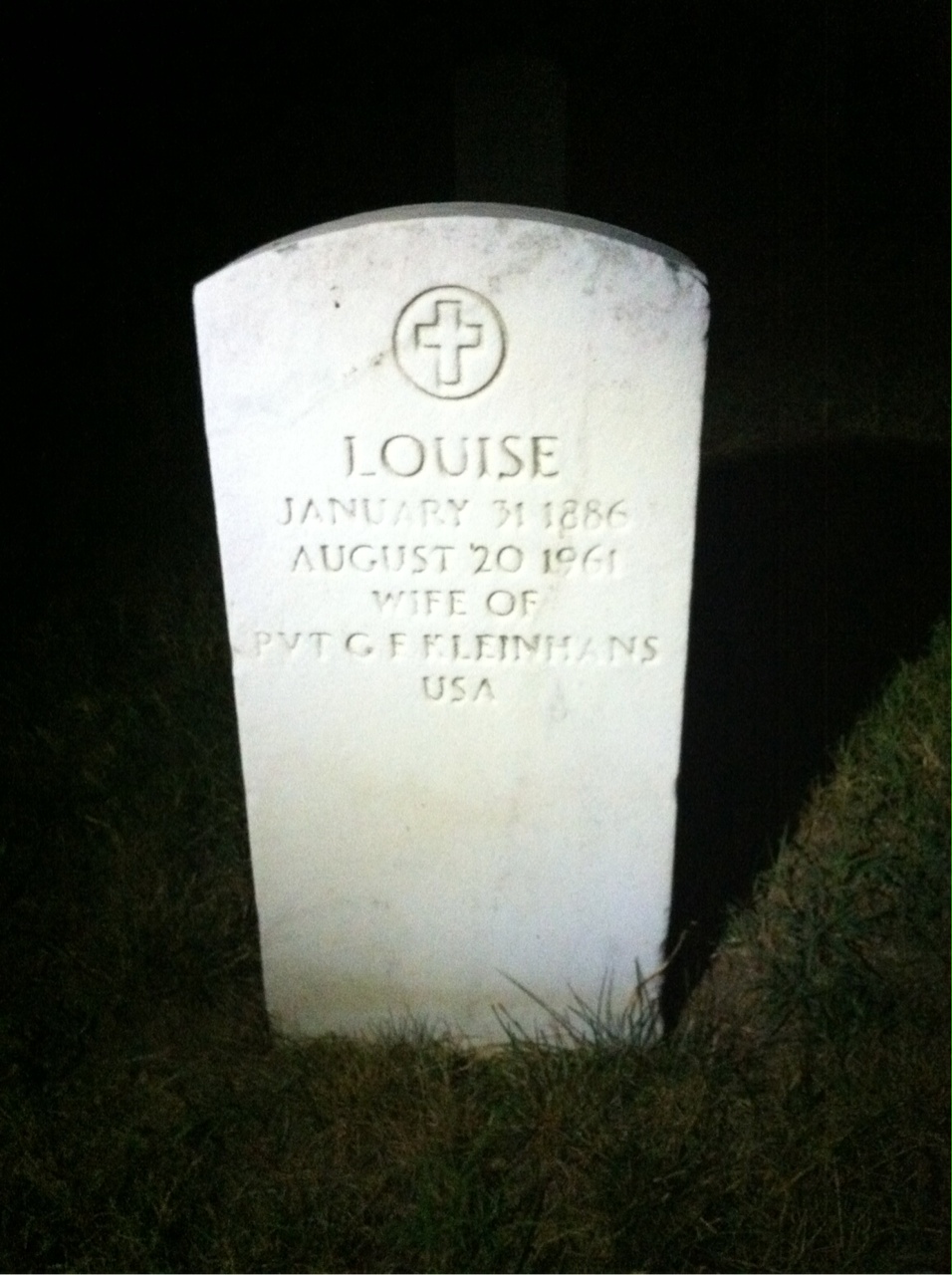 Headstone of Louise Kleinhans
