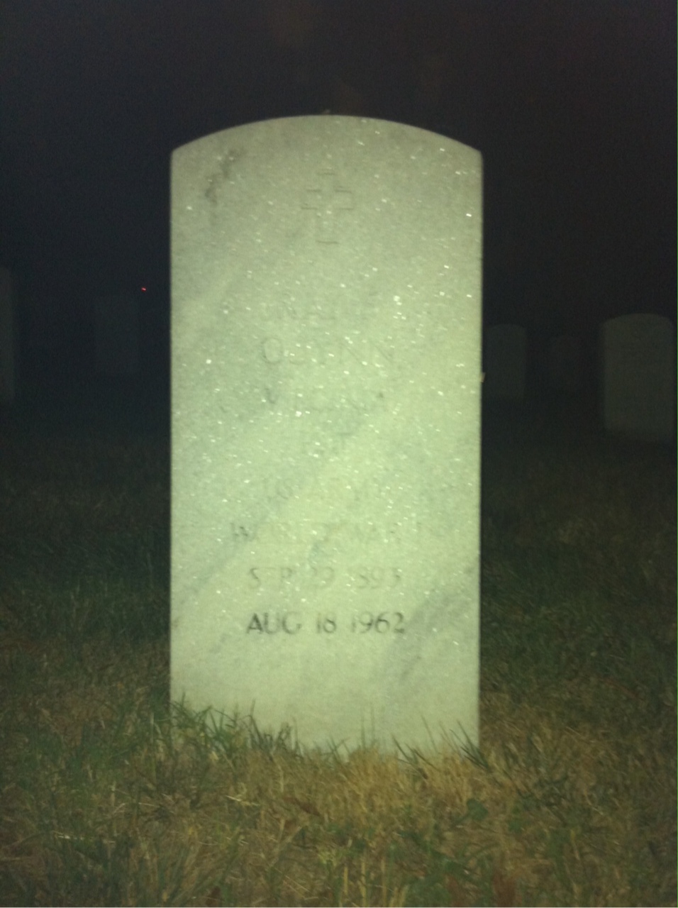 Headstone shared by 2 interments, including Ray F Guynn