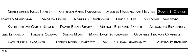 Panel N-22, North Pool, National September 11 Memorial